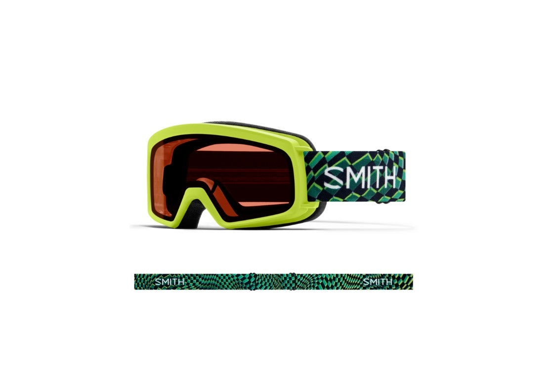 SMITH Youth Rascal Snow Goggle Electric Lime Left Turn RC36