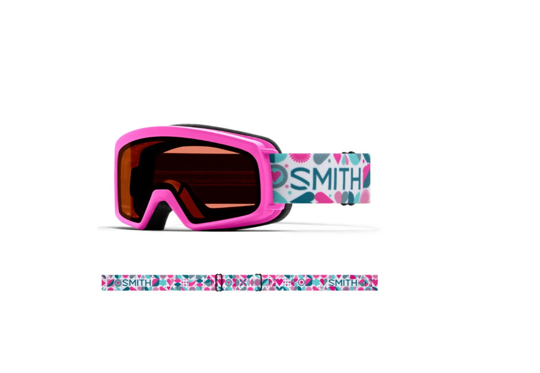 SMITH Youth Rascal Snow Goggle Vivid Pink Hearts RC36