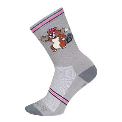 SockGuy Dam Girl 6" Crew Bike Sock Grey 