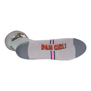 SockGuy Dam Girl 6" Crew Bike Sock Grey 