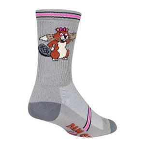 SockGuy Dam Girl 6" Crew Bike Sock Grey 