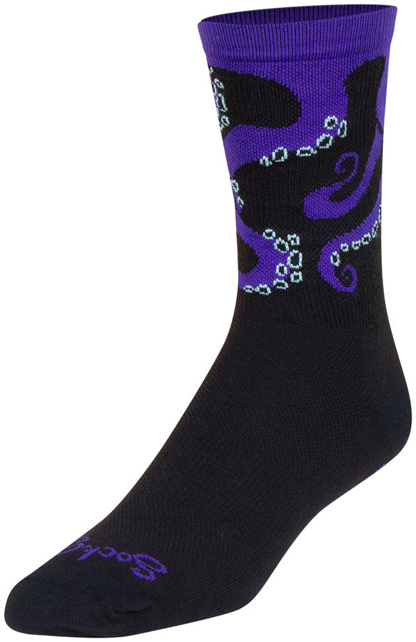 SockGuy TrentaCool 6" Crew Bike Sock Black/Purple