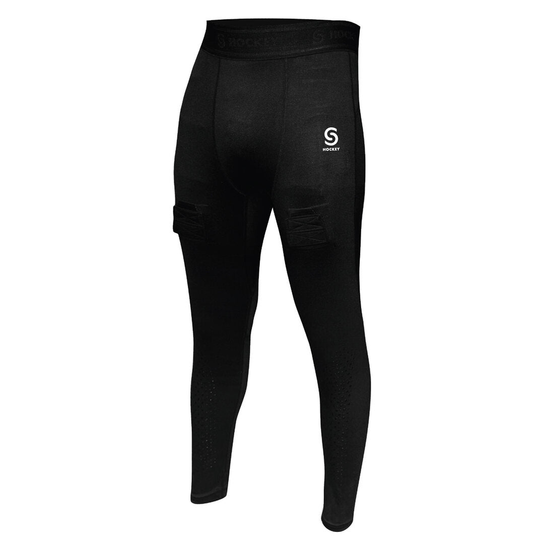 Source for Sports Junior Base Layer Compression Jock Pants Black