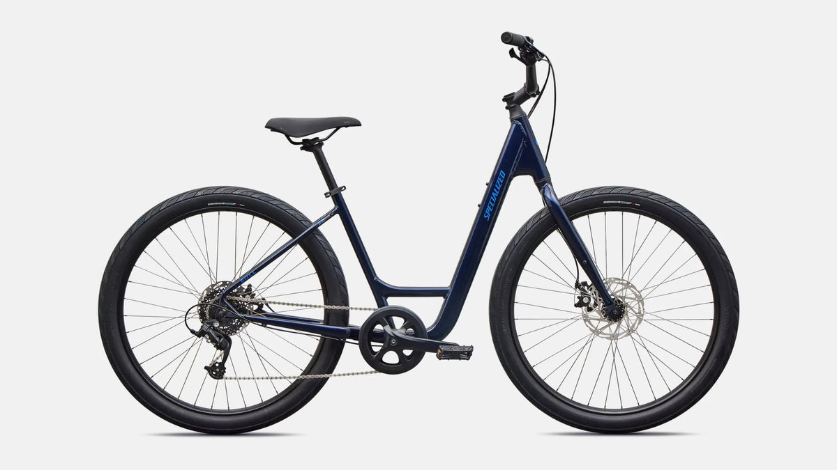 Specialized Roll 2.0 Low Entry Comfort Bike 2027 Gloss Metallic Deep Marine/Sky Blue