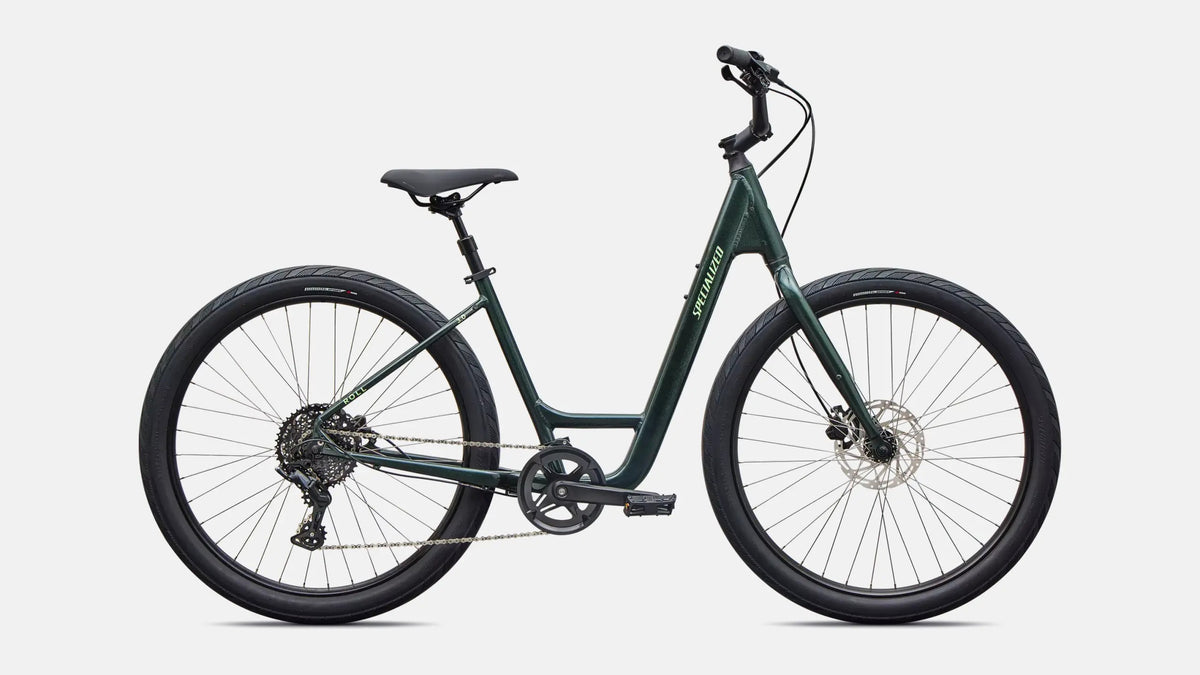 Specialized Roll 3.0 Low Entry Comfort Bike 2027 Gloss Oak Green Metallic/Powdered Lime 