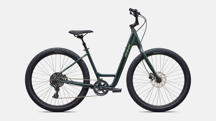Specialized Roll 3.0 Low Entry Comfort Bike 2027 Gloss Oak Green Metallic/Powdered Lime 