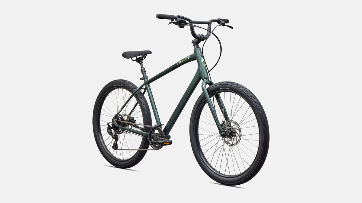 Specialized Roll 3.0 Step-Over Comfort Bike 2027 Gloss Oak Green Metallic/Powdered Lime