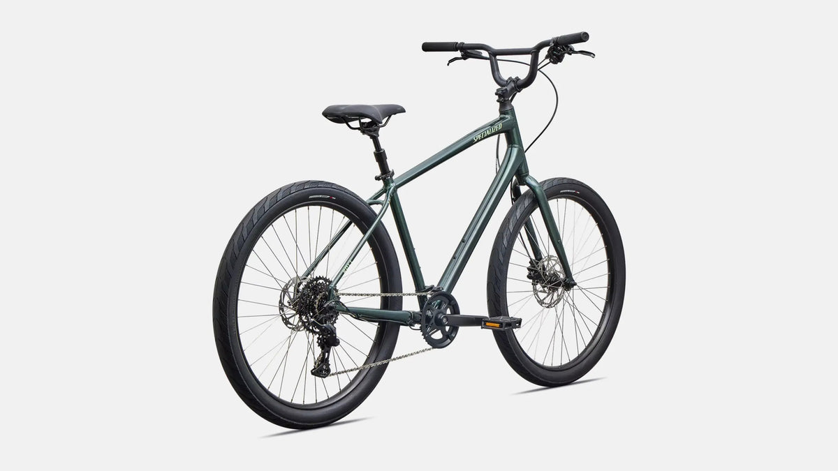 Specialized Roll 3.0 Step-Over Comfort Bike 2027 Gloss Oak Green Metallic/Powdered Lime
