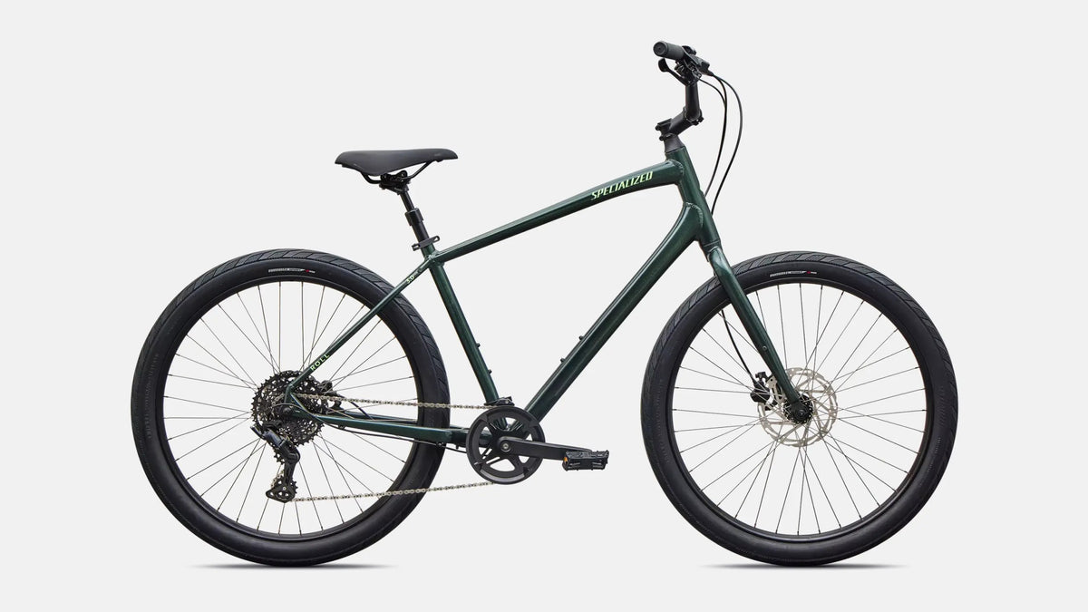 Specialized Roll 3.0 Step-Over Comfort Bike 2027 Gloss Oak Green Metallic/Powdered Lime
