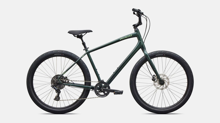 Specialized Roll 3.0 Step-Over Comfort Bike 2027 Gloss Oak Green Metallic/Powdered Lime