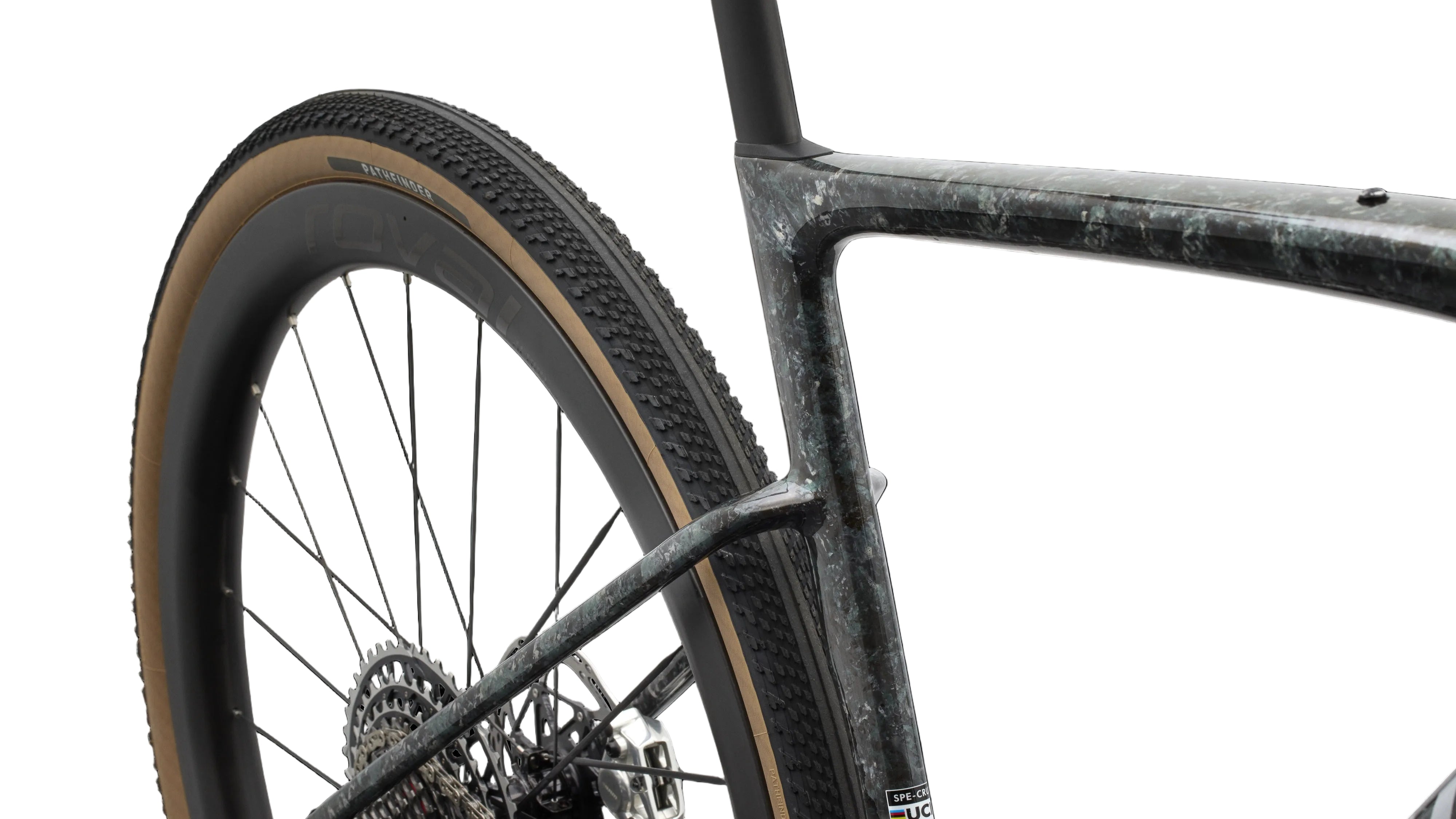Specialized S-Works Crux 5 (SRAM Red XPLR) Gravel Bike 2027 Fjord Gold Sandstone Blurred Impasto/Gloss Flake Silver