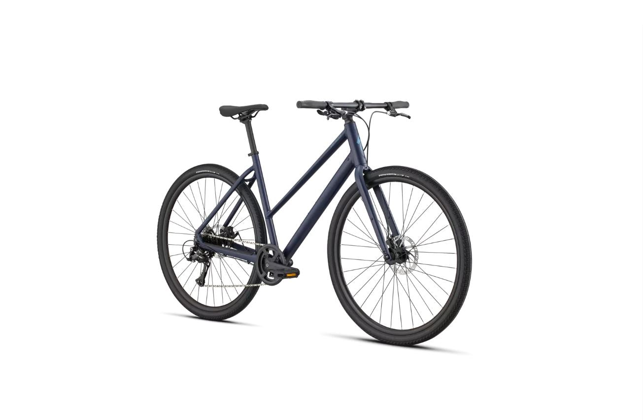 Specialized Sirrus X 1.0 Step-Thru Fitness Bike 2025 Satin Deep Marine/Grey Blue Reflective