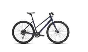 Specialized Sirrus X 1.0 Step-Thru Fitness Bike 2025 Satin Deep Marine/Grey Blue Reflective