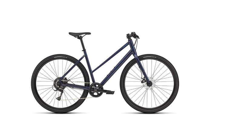 Specialized Sirrus X 1.0 Step-Thru Fitness Bike 2025 Satin Deep Marine/Grey Blue Reflective
