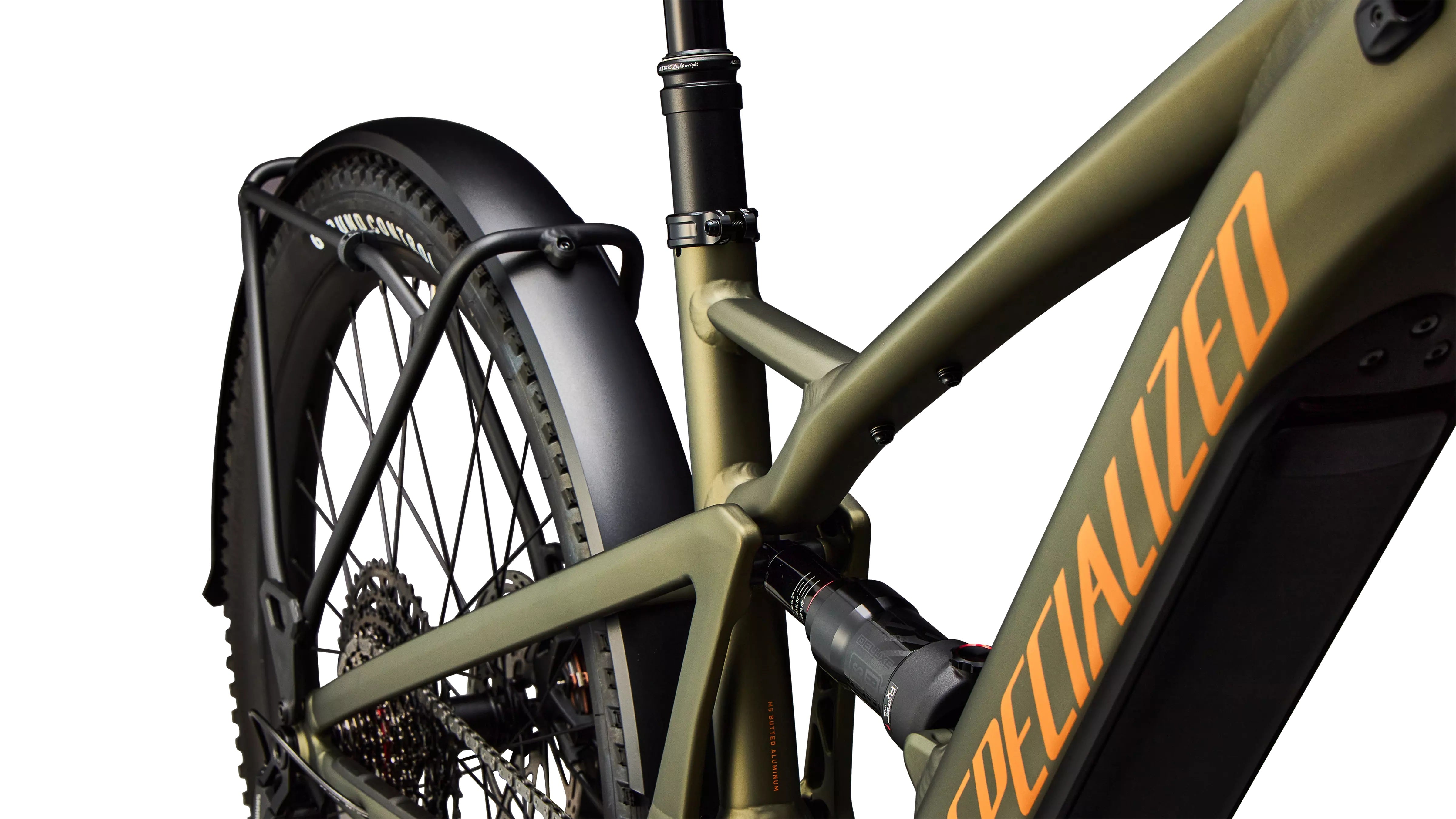 Specialized Turbo Tero X 5.0 UL Full Suspension Electric Hybrid Bike 2026 Satin Laurel Green Metallic/Orange Zest