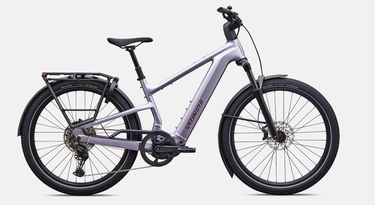 Specialized Turbo Vado 3 EVO 5.0 Step-Over Electric Bike 2027 Gloss Amethyst Frost Metallic Bordeaux Metallic