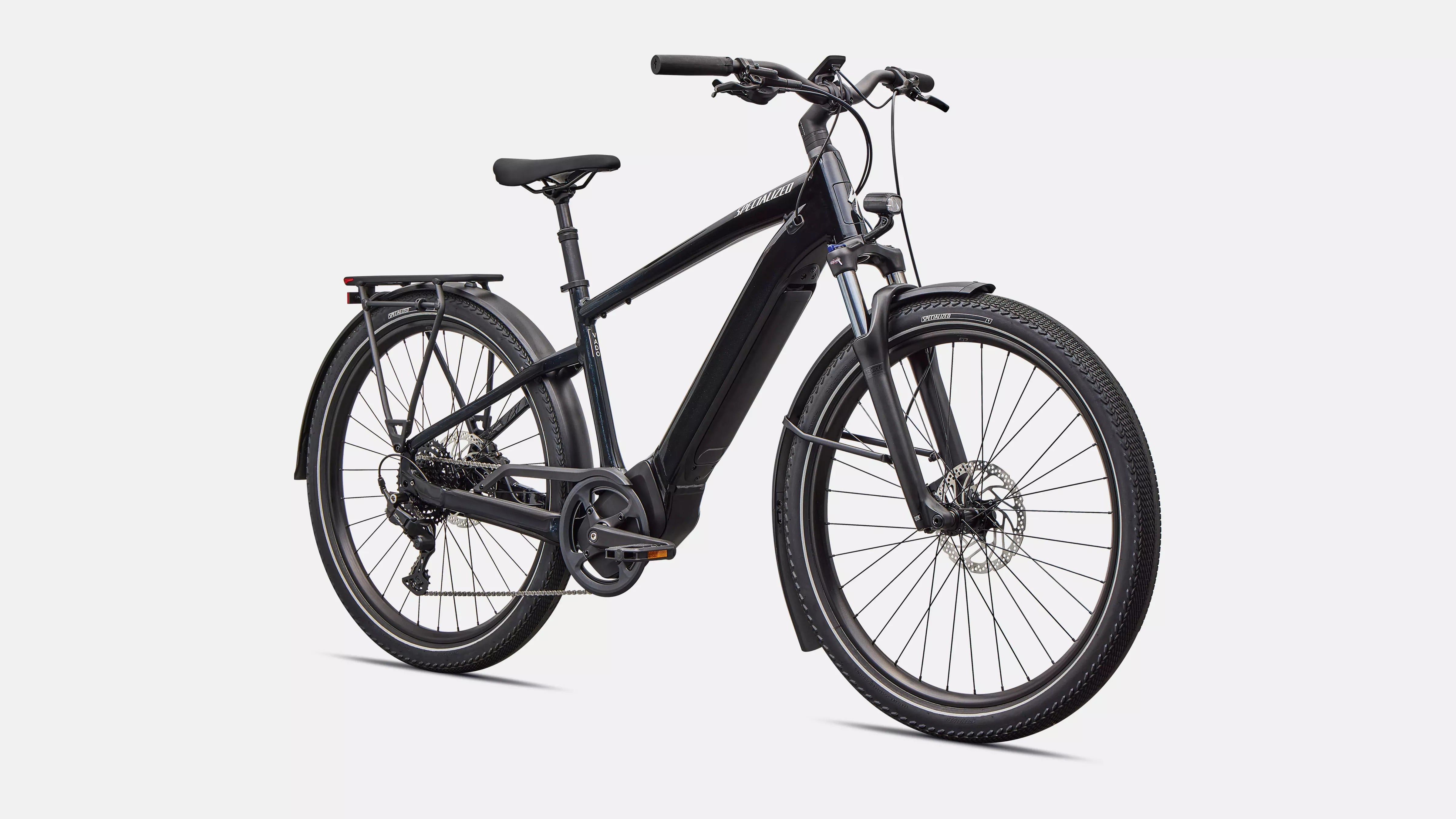 
Specialized Turbo Vado 4.0 Step-Over Electric Bike 2026 Gloss Cast Black/Satin Silver Reflective 