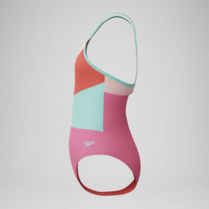 Speedo Girl's Radiating Splice One Piece Swimsuit pink lemonade