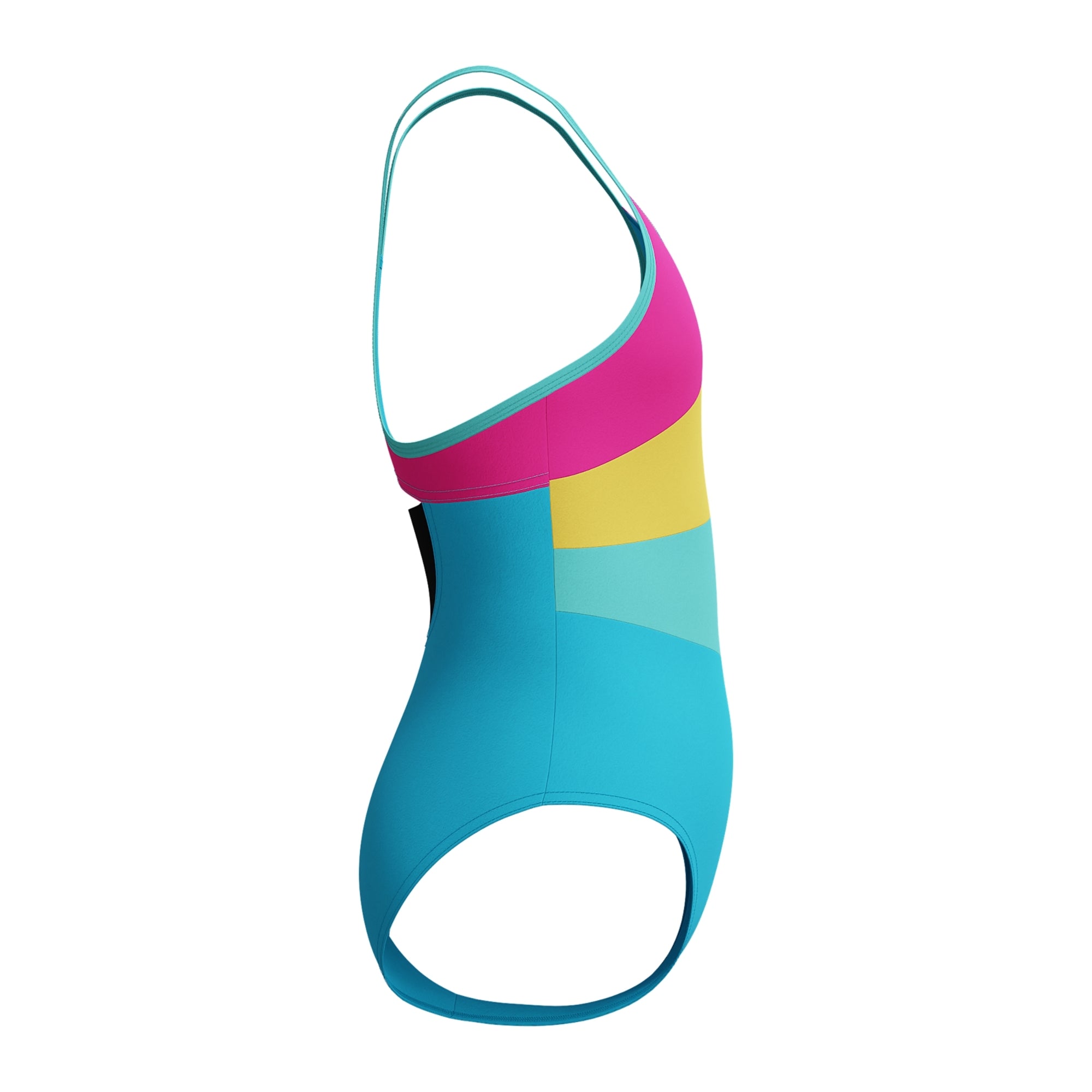 Speedo Girls Radiating Splice One Piece Swimsuit Picton Blue