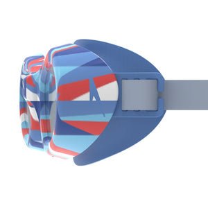 Speedo Junior Futura Hydrospex Printed Swim Goggle Legend Red Patchwork Boom Celeste Blue Lens