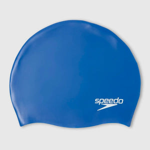 Speedo Junior Solid Silicone Swim Cap Royal Blue