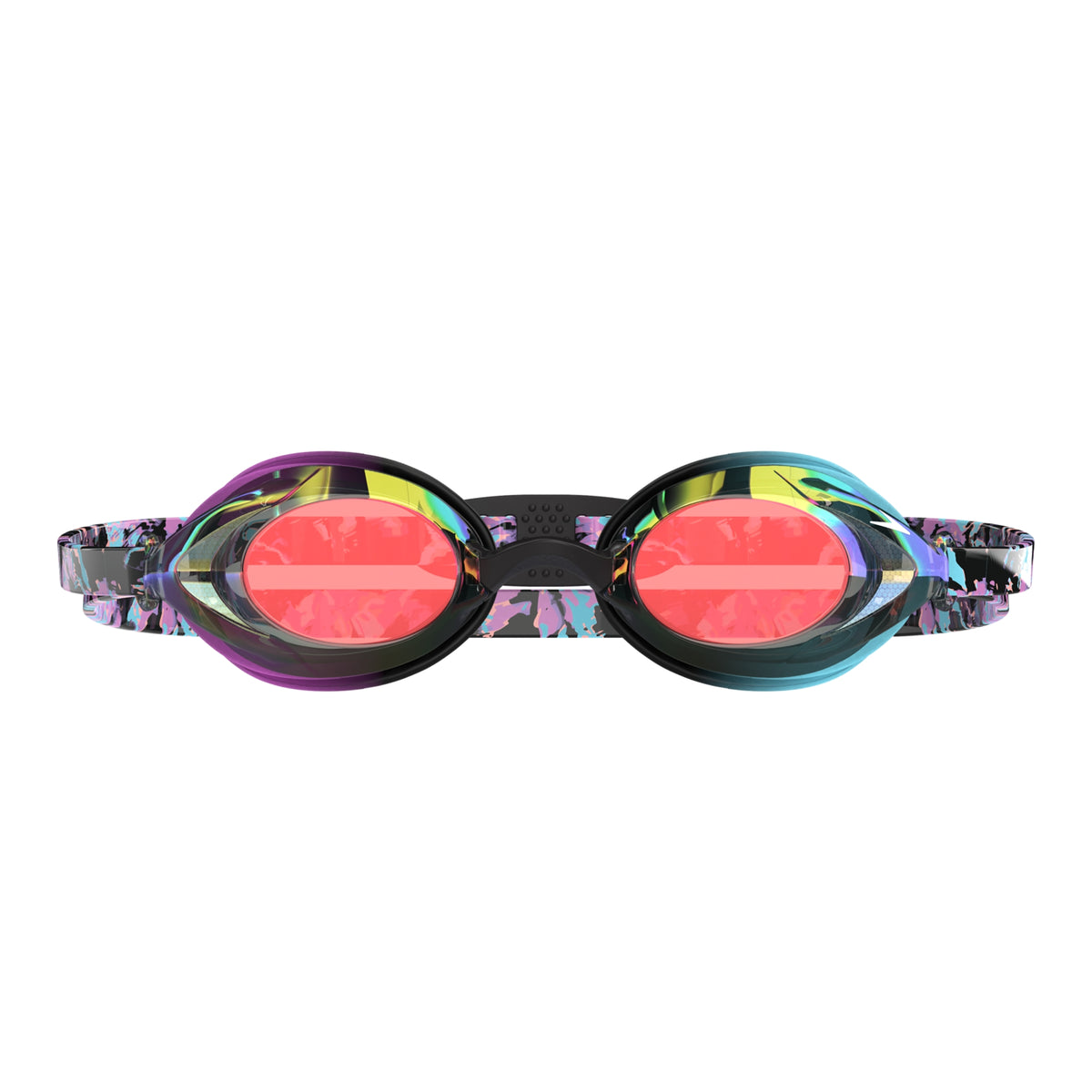 Speedo Junior Vanquisher 3.0 Mirror LTD Swim Goggle NEON JELLY WAVE TIEDYE/STEEL/PARADISE BLUE MIRROR