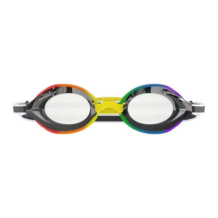 Speedo Junior Vanquisher 3.0 Mirror Swim Goggle Rainbow/Smoke Silver Mirror Lens