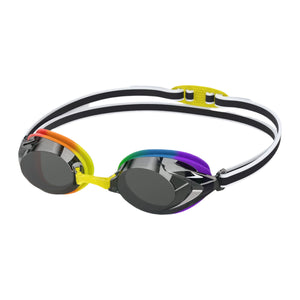 Speedo Junior Vanquisher 3.0 Mirror Swim Goggle Rainbow/Smoke Silver Mirror Lens