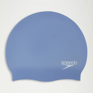 Speedo Long Hair Silicone Swim Cap blue