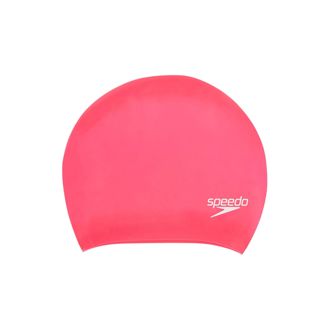 Speedo Long Hair Silicone Swim Cap pink