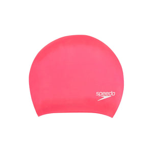 Speedo Long Hair Silicone Swim Cap pink