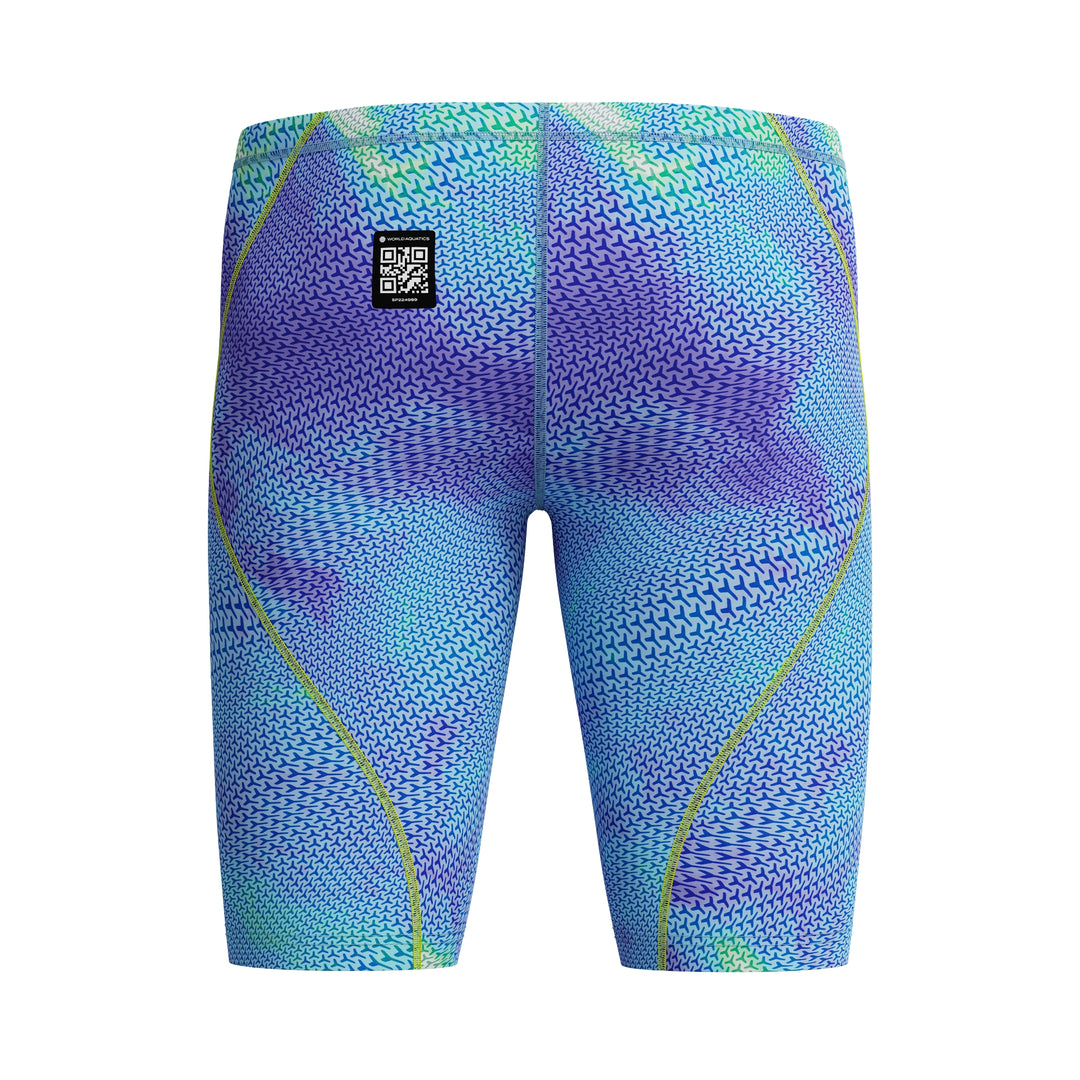Speedo Men's Fastskin Hyperspark Printed Swim Jammer Under Current/Sugar Blue
