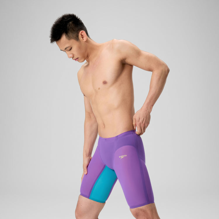 Speedo Men's Fastskin LZR Pure Valor 2.0 Swim Jammer Galaxy Grape/Mayan Blue