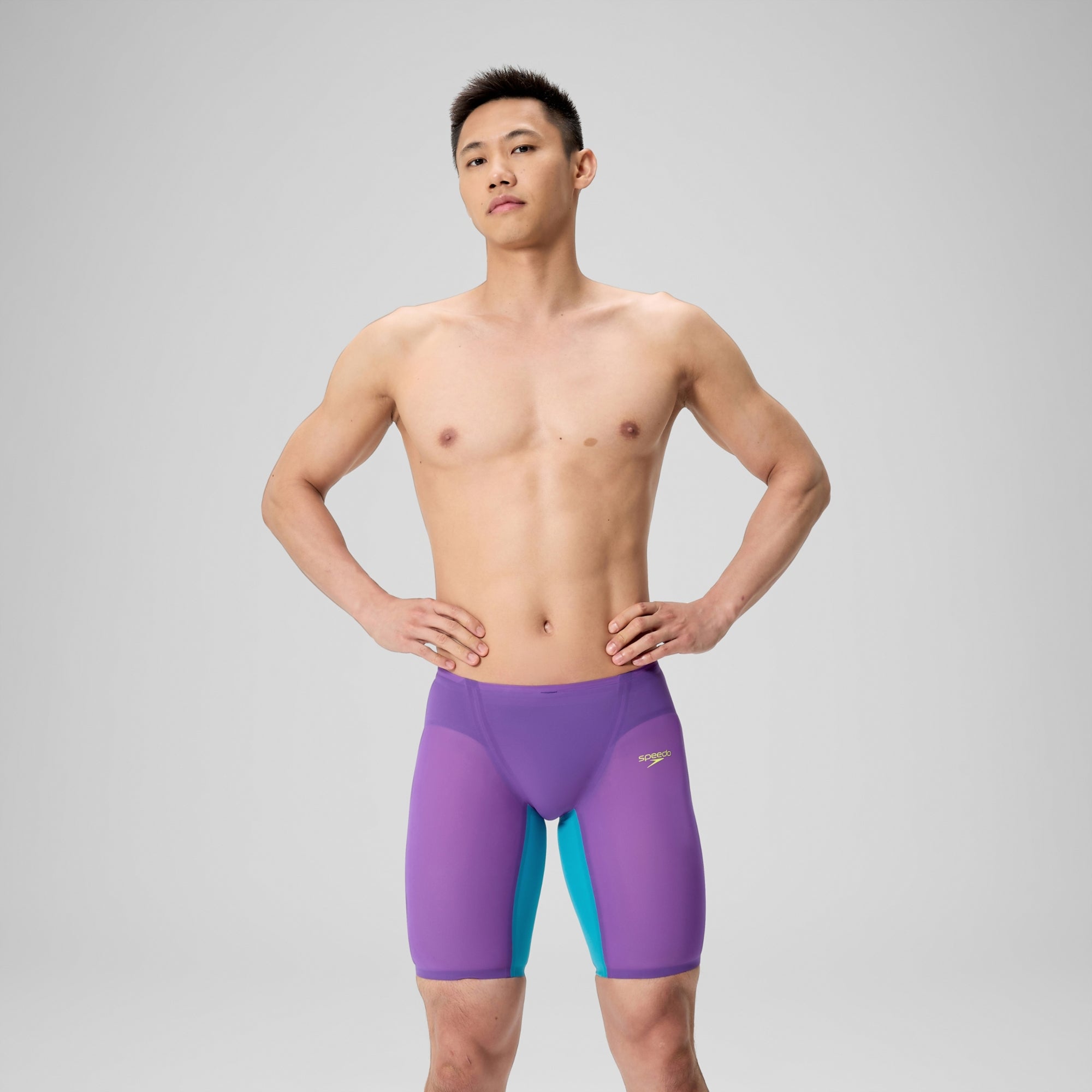 Speedo Men's Fastskin LZR Pure Valor 2.0 Swim Jammer Galaxy Grape/Mayan Blue