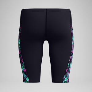 Speedo Men's Printed Side Spliced Swim Jammer firework burst/ black