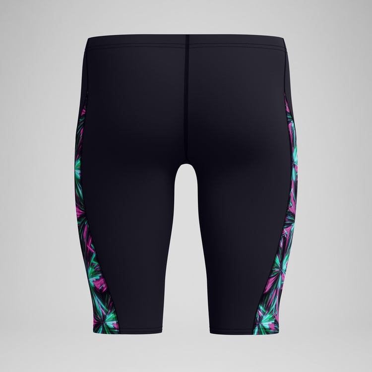 Speedo Men's Printed Side Spliced Swim Jammer firework burst/ black