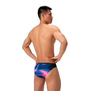 Speedo Men's Printed Swim Brief Electro Static/Flare Pink 