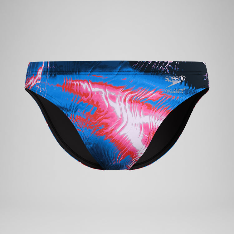 Speedo Men's Printed Swim Brief Electro Static/Flare Pink 