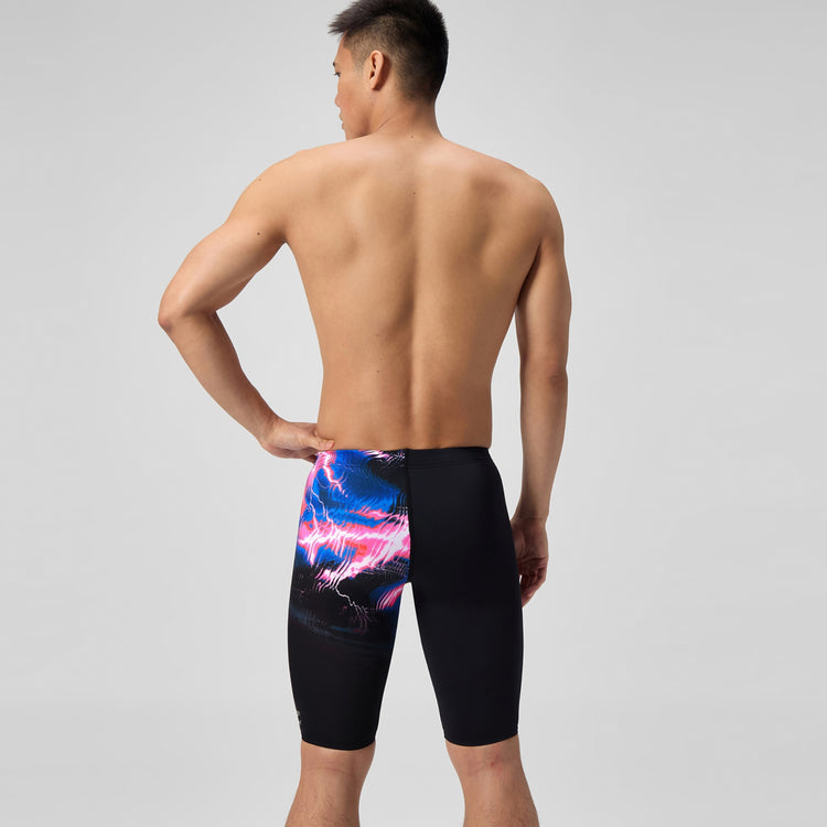 Speedo Men's Printed Swim Jammer Electro Statis/Black 
