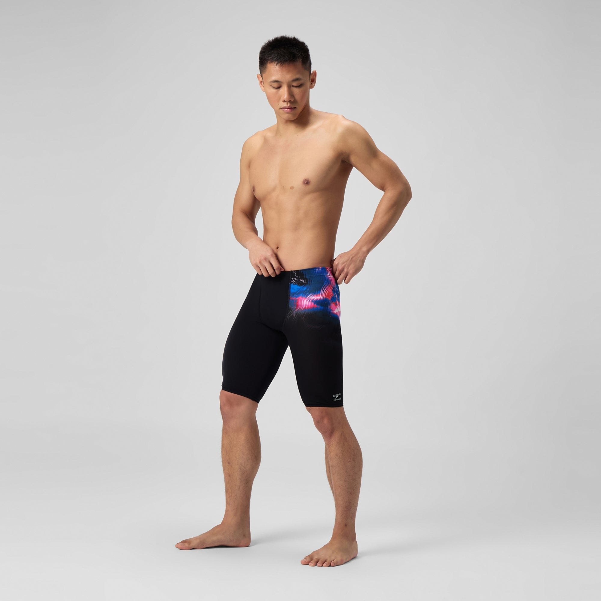Speedo Men's Printed Swim Jammer Eelctro Static/Black 