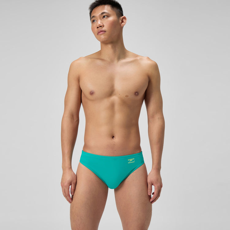 Speedo Men's Solid Swim Brief Turquoise Gem