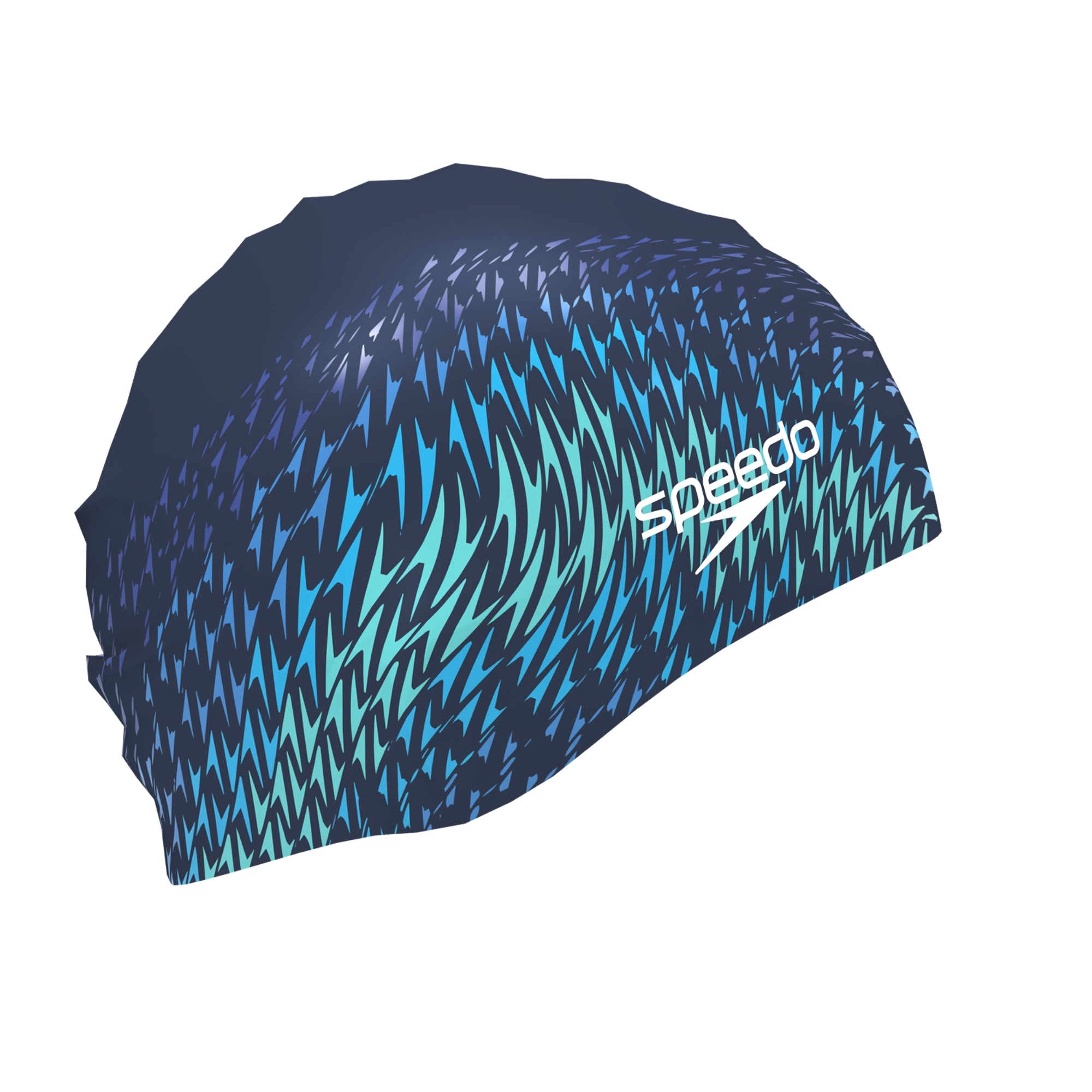 Speedo Printed Silicone Swim Cap Peacoat Flowing Boom