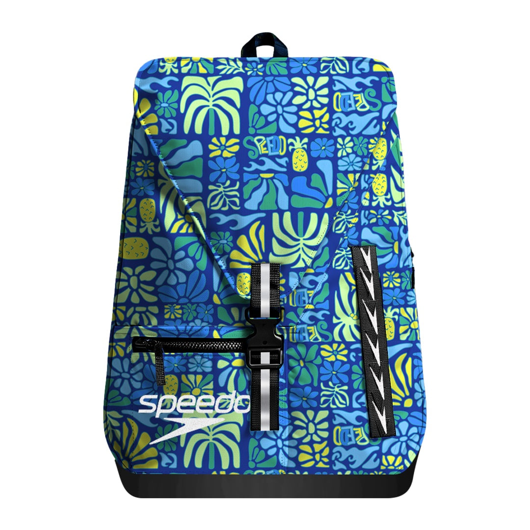 Speedo Printed Team Bag Swim Backpack Summer Stamp Deep Sapphire