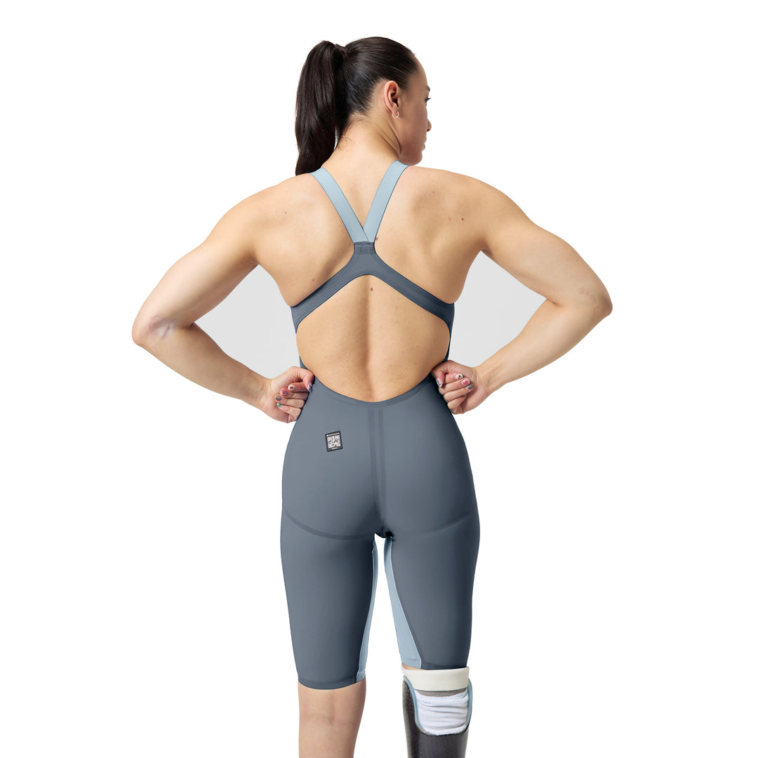 Speedo Women's Fastskin LZR Pure Valor 2.0 Openback Kneeskin grey