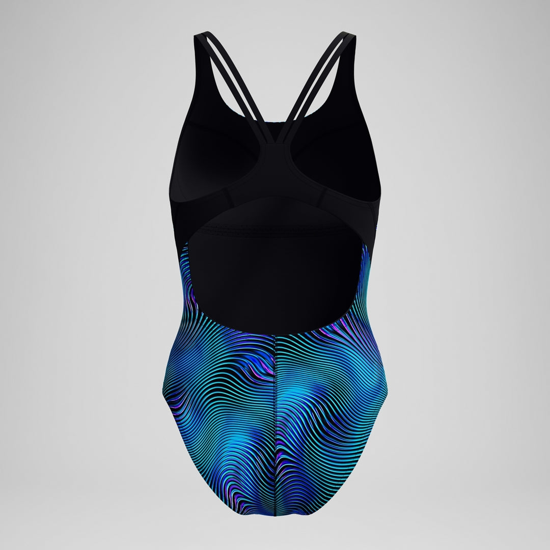 Speedo Women's Print Quantum Splice One Piece Swimsuit Anthracite