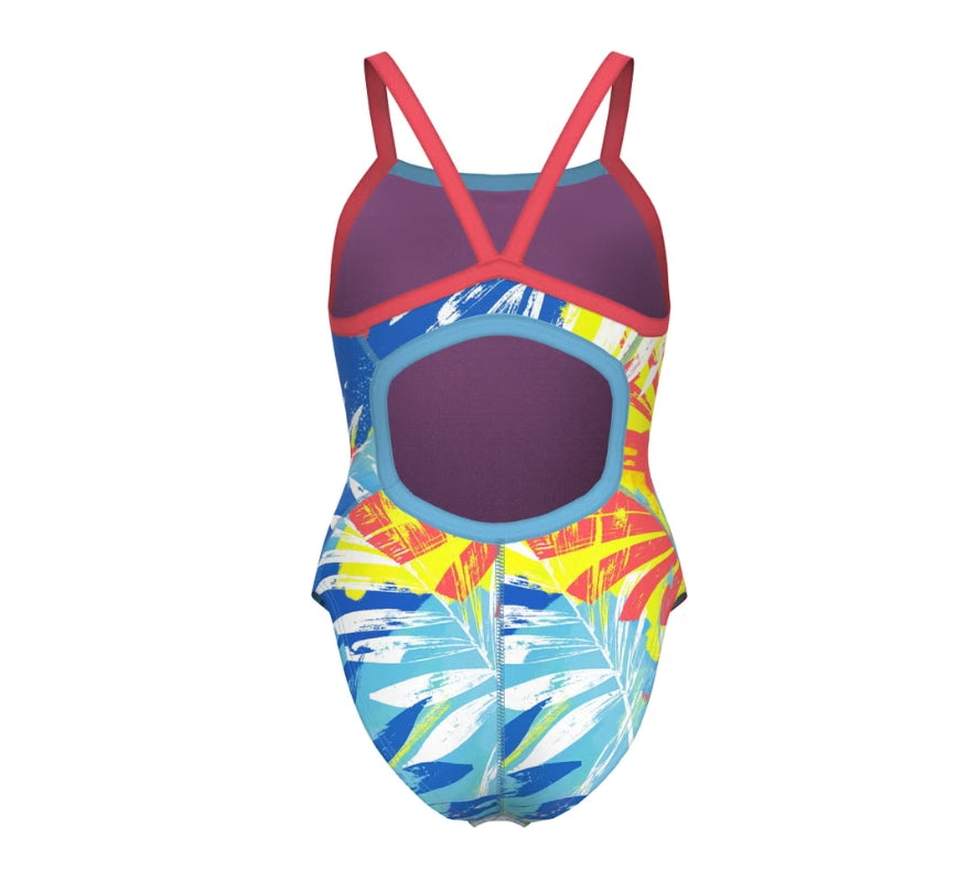 Speedo Women's Printed Propel Back One Piece Swimsuit red/blue/yellow