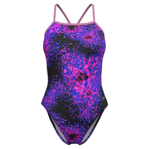 Speedo Women's Printed Twist Back One Piece Swimsuit Hyper Lights/Candy Vibe