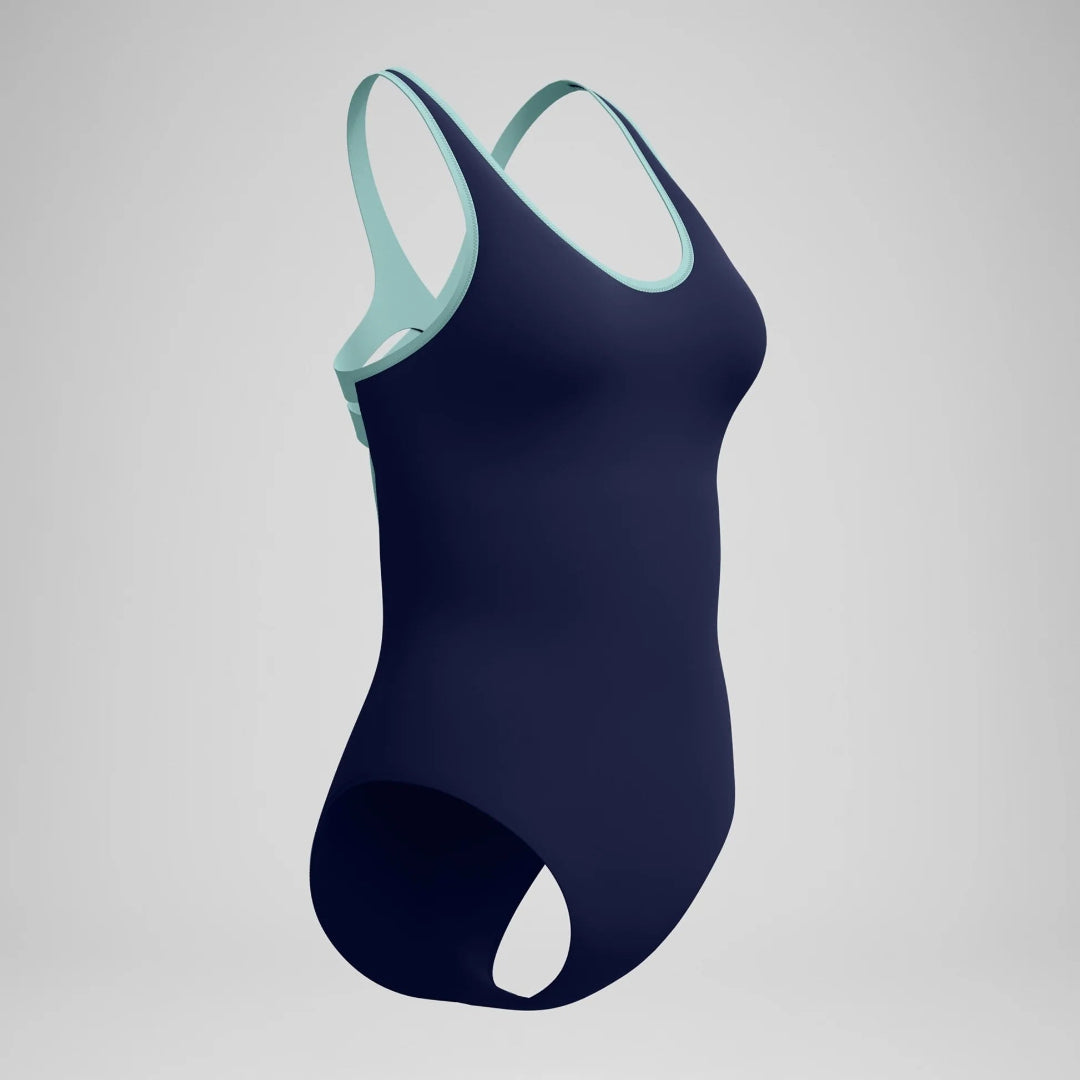 Speedo Women's Sculpture Boom Back One Piece Swimsuit peacoat/moss