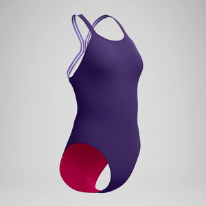 Speedo Women's Solid Powerback Once Piece Swimsuit acai purple