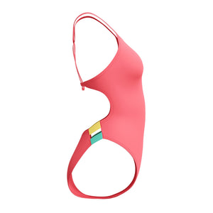Speedo Women's Solid Twist Back One Piece Swimsuit Coral Sands
